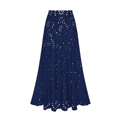 Elevate Your Beach Style with the Flaxmaker Women's Black Laser Cut One Piece Swimsuit & Skirt - Perfect for Summer 2025!